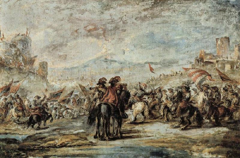 Francesco Simonini The Cavalry Charge Spain oil painting art